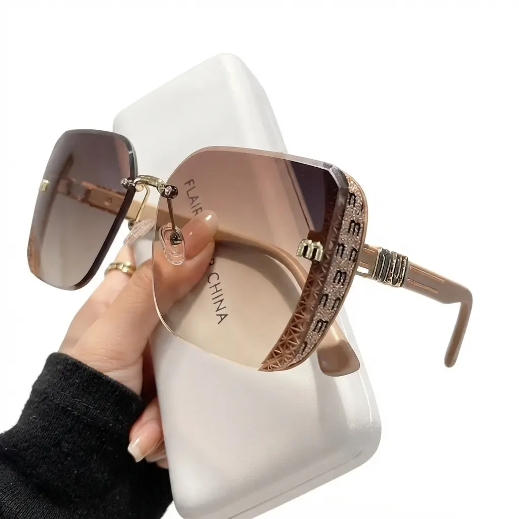 Gafas Glam sobre fondo blanco (foto real)
